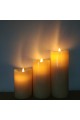 Titreyen Alev Efektli Led Mum Kalpli  Dekoratif Mum - 3lü Set