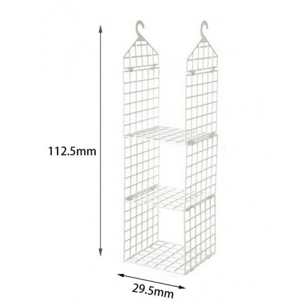 Askılı Dolap Düzenleyici Organizer 3 Gözlü Birbirine Eklenir