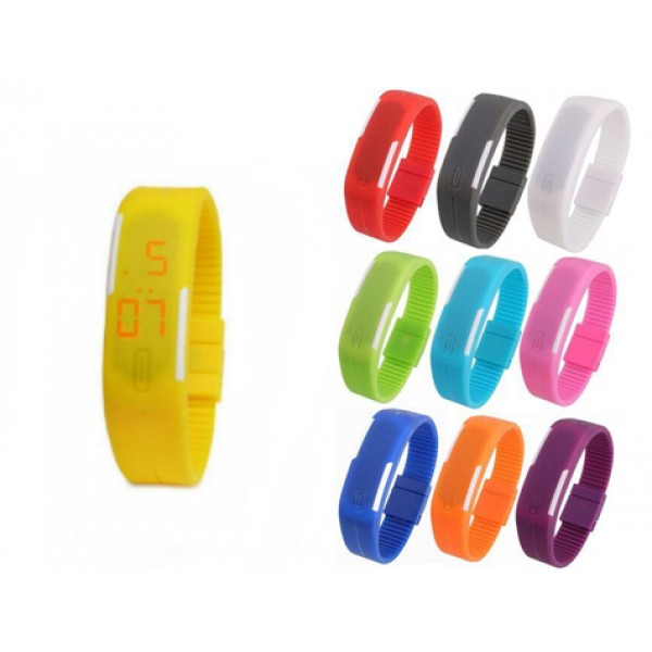 Su Geçirmez Silikon LED Saat -Sarı