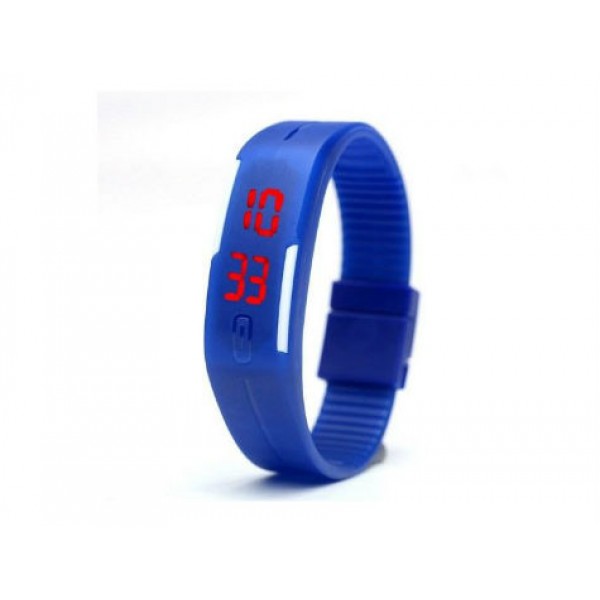 Su Geçirmez Silikon LED Saat - Mavi